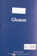 Gleason-Gleason Operators Instruction No 12 Generator Tool Sharpener Manual-#12-No. 12-01